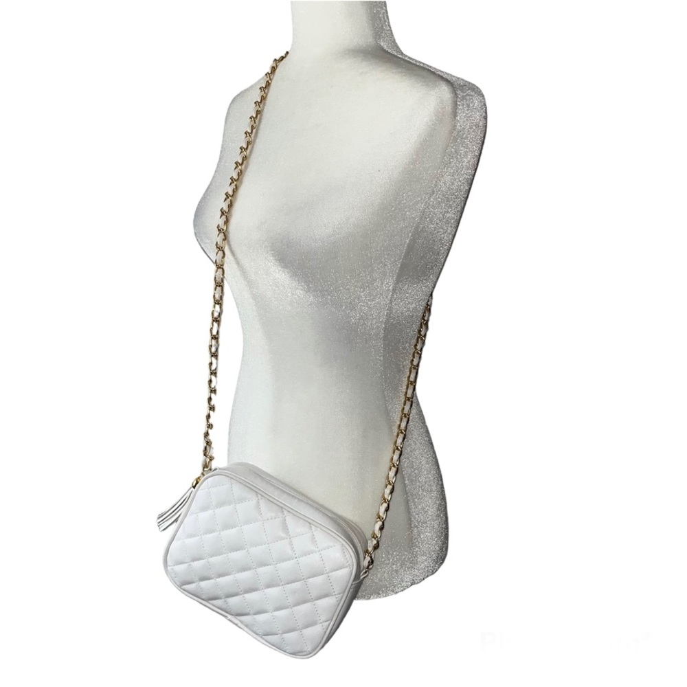 Objectives White Minimalist Square Shoulder Bag